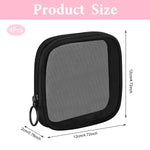 MAYCREATE 4Pcs Small Pouches, MAYCREATE Pouch Purse, Mesh Makeup Women Pouches, 4.7'' Square Lipstick Pouches Small for Women, Zipper Cosmetic Cash Pouch Accessories Organizer Bag (Black)