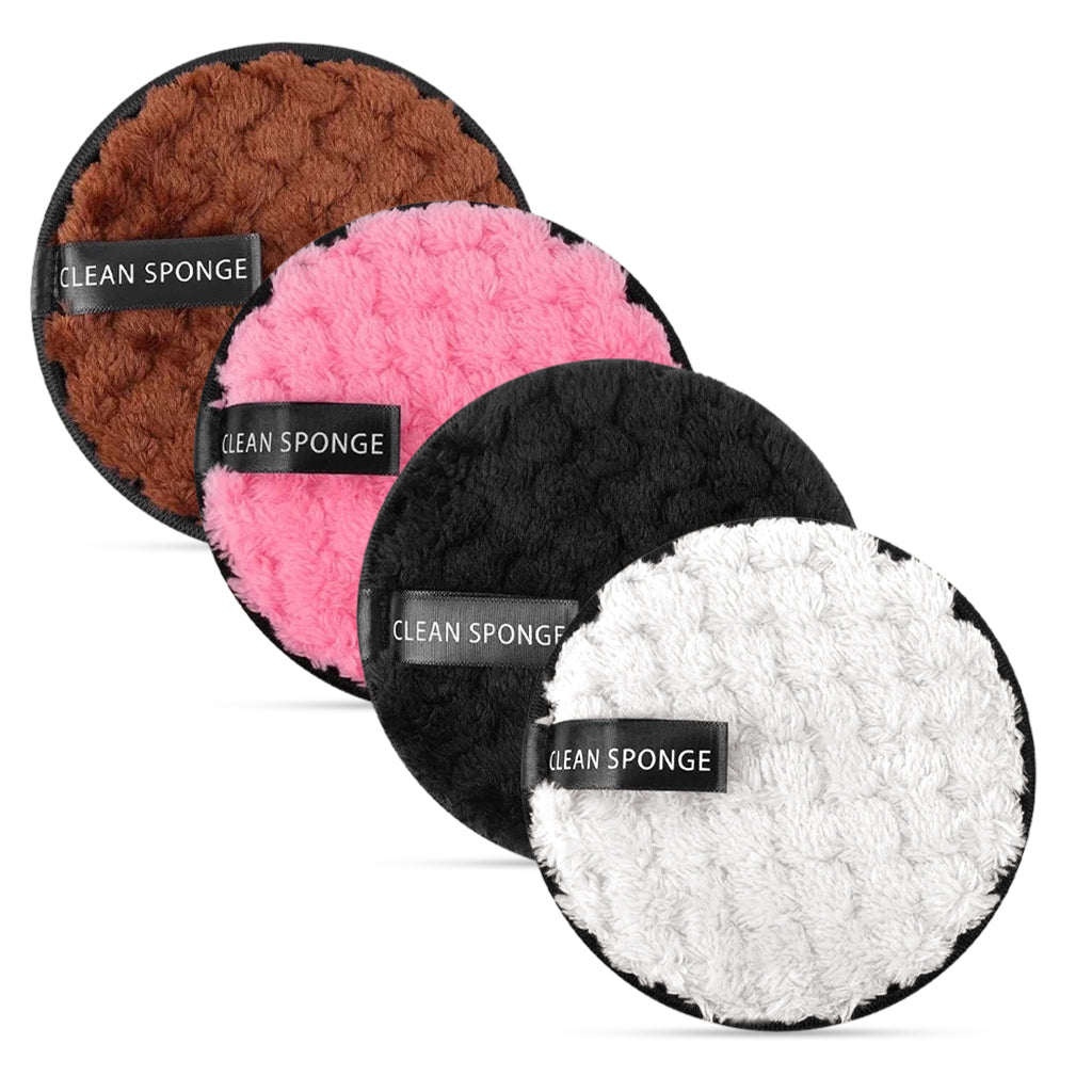 MAYCREATE 4Pcs Makeup Remover Cleansing Pads Set, Reusable Soft Double-Side & Easily Remove Stubborn Face or Eye Makeup & Suitable for Dry, Oily Skin Type