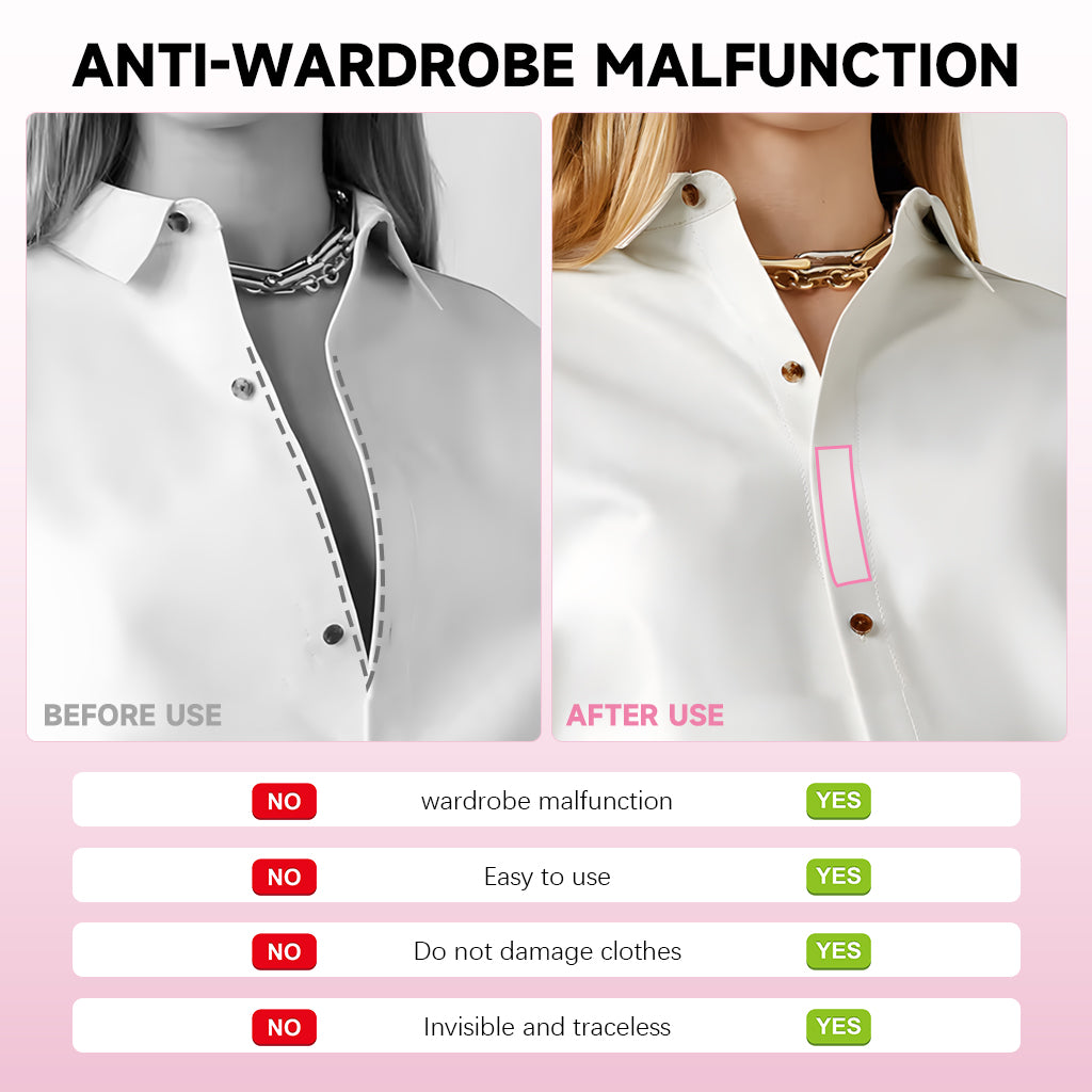 MAYCREATE Anti-exposure Tape for Shirts 5.47 Yard Adhesive Tape Dress Tape Double-Sided Invisible Modesty Tape for Clothes, Dress, Shirt, with One Roll Replacement Refill