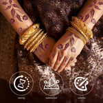 MAYCREATE 6 Sheet Henna Tattoo Stickers Assorted Floral Henna Patterns Tattoo Stickers Waterproof Henna Tattoo Stickers for Arm, Hands, Feet Temporary Henna Tattoos Stickers